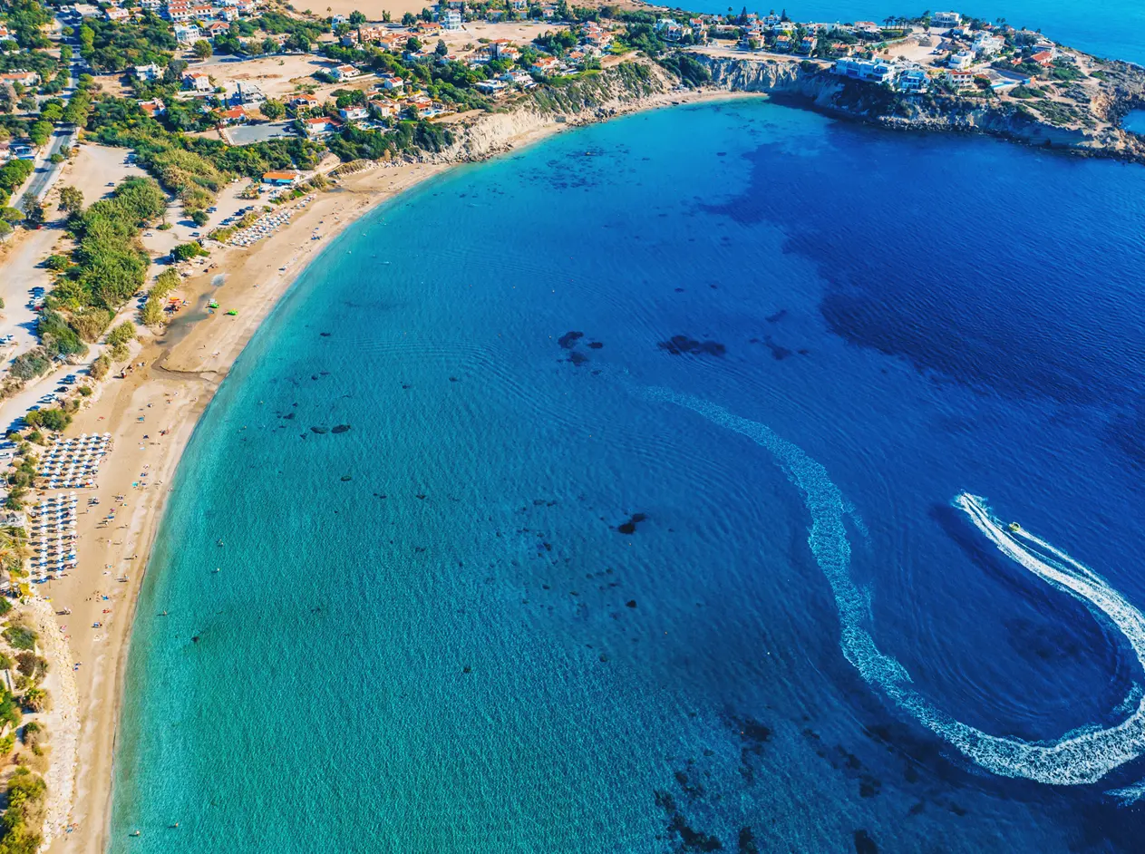 lawyers in Cyprus aerial view of the beach